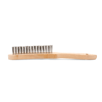 V Shaped Scratch Brush - Stainless Steel - Wooden Handle 3 Row - 2 Pack