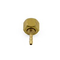 5/8 UNF Regulator Brass Barb Fitting for 4mm Hose - Nut and Barb