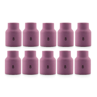 TIG Ceramic Cup / Nozzle STUBBY #8 GAS LENS - 10 pack - WP-17 | 18 | 26