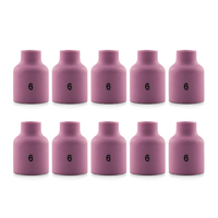 TIG Ceramic Cup / Nozzle STUBBY #6 GAS LENS - 10 pack - WP-17 | 18 | 26