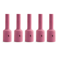 TIG Ceramic Cup / Nozzle #5 GAS LENS LONG - 5 Each - WP-17 /18 /26