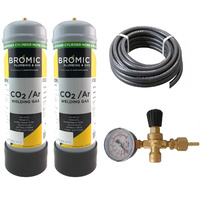 Disposable Gas Bottle - ARGON | CO2 - 2.2 Litre - 2 x Bottle Combo Kit