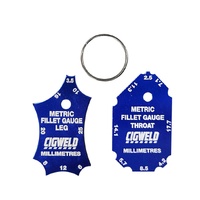 CIGAGE Metric Fillet Gauge - Weld Joint Two-piece Gauge Weld Tee Joint Welding Throat Depth Leg Length Gauge