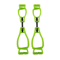 10x Neon Green Glove Clip - Interlock Design - 10 Pack