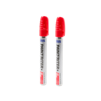 2 x Markal Red PRO LINE Marker Paint Pen - Writes On All Surfaces