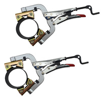 2 x Strong Hand Locking Pipe Pliers 180mm with Adjustable Swivel V-Pads