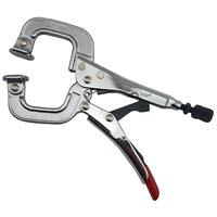 Strong Hand Locking C-Clamp Pliers 165mm Long with Swivel Pad Ends