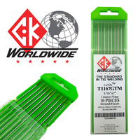 1.6mm LaYZr CK Chartreuse TIG Tungsten Electrodes - 10 Each