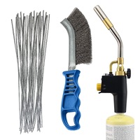 Aluminium Brazing Kit - 30 x Brazing Rods + MAPP Gas Blow Torch & S/S Wire Brush