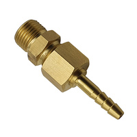 5/8 UNF Brass Barb fitting with 5mm Barb + Female to Male Adaptor