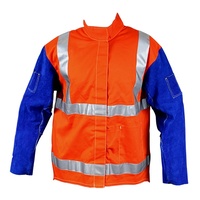 2XL PROMAX HV2 Welding Jacket - Hi-Vis w/ Leather Sleeves + Harness Flap