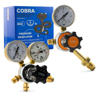 COBRA Oxygen | LPG Regulator Flowmeter Twin Pack - Side Entry