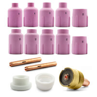 TIG Gas Lens Saver Collet Body 15 Piece Kit - 2.4mm Large Diameter - WP17|18|26