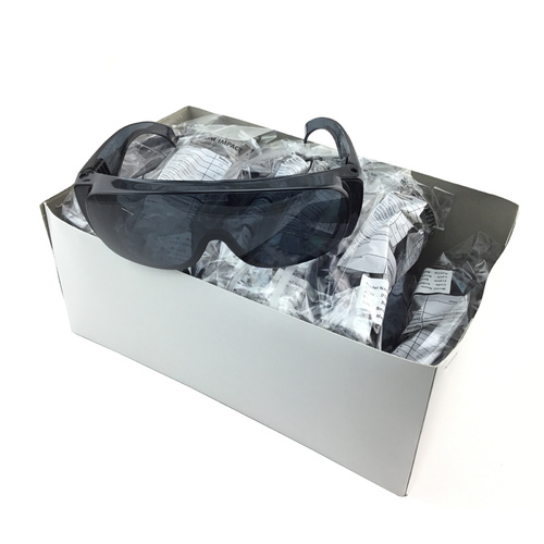 Industrial Safety Glasses Alpha Over Specs - 12 Pack - Smoke Lens