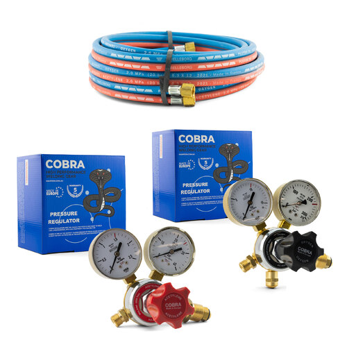10 Meter Acetylene Kit with Hose, Oxygen and Acetylene Regulators