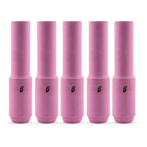 TIG Ceramic Cup / Nozzle #6 LONG - 5 pack - WP 17 | 18 | 26