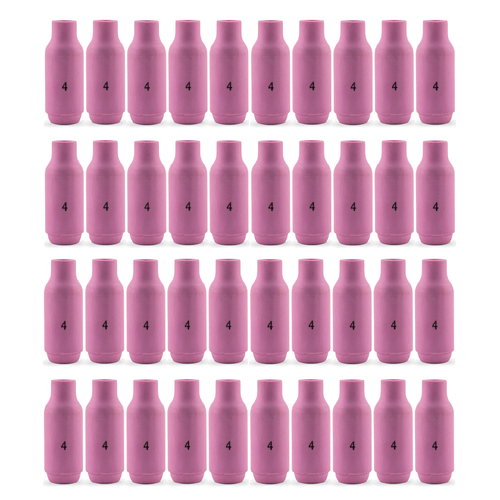 TIG Ceramic Cup / Nozzle #4 - 40 Each - WP-17 / 18 / 26