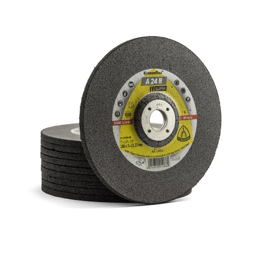 Klingspor 7" 180mm x 7mm x 22.23mm Grinding Disc Inox A 24 R Supra - 20 Each