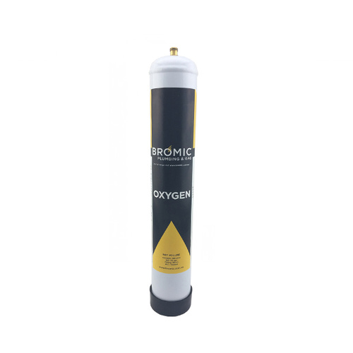 1 x Bromic 1.56 litre Disposable Oxygen Gas Bottle - 12mm Thread 400300 - Made in Italy