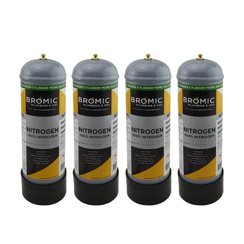 4 x Bromic Disposable Nitrogen Mix Food Grade Cylinder 2.2L Value Pack