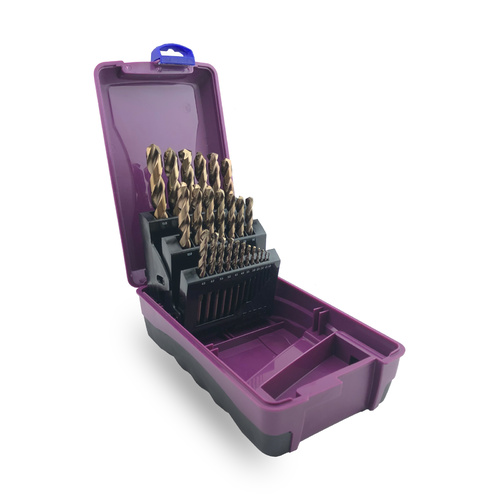 Bordo 25 piece Metric 1mm - 13mm HSS Cobalt Drill Bit Set in ABS Plastic Case
