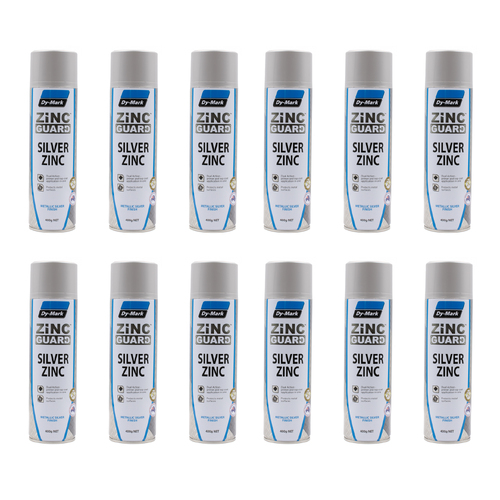 12 x Dy-Mark Zinc Guard Silver Zinc Metallic Silver 400g - Australian Made
