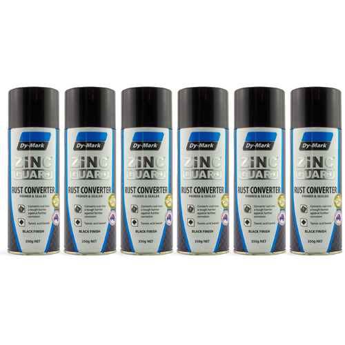 6 x Dy-Mark Zinc Guard Rust Converter Primer and Sealer - Matt Black
