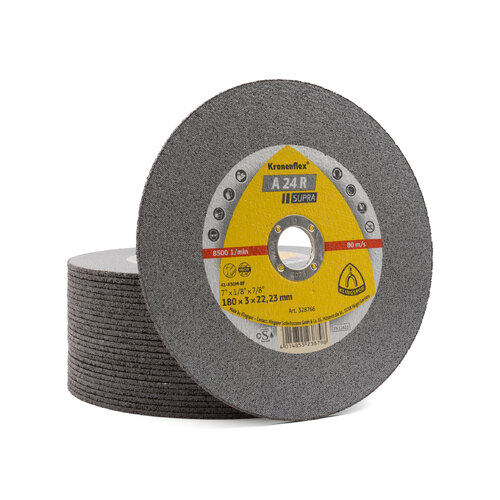 Klingspor 180mm x 3.0mm x 22.23mm Cutting Disc Inox A 24 R Supra - 25 Each