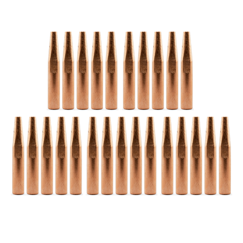Bernard Style Conical MIG Contact Tips 0.9mm - 100 Pack - Long 51mm