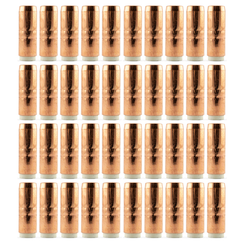 Bernard 400 Amp 4591 Cylindrical Copper MIG Nozzle / Shroud - 40 Pack