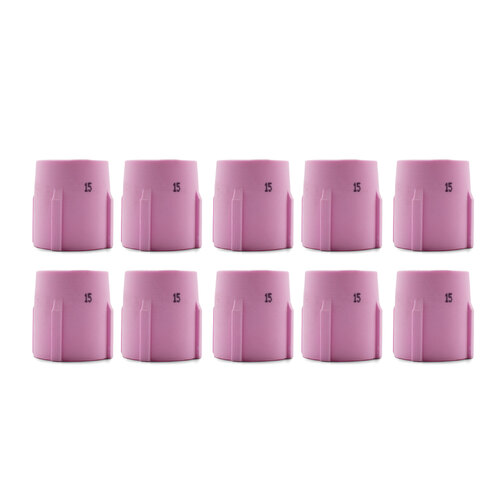 WP-17 | 18 | 26 | 9 | 20 TIG Ceramic Cup / Nozzle #15 Large Diameter Gas Lens - 10 Each