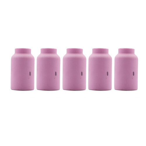 TIG Ceramic Cup / Nozzle #8 GAS LENS - 5 Each - WP-17 /18 / 26 