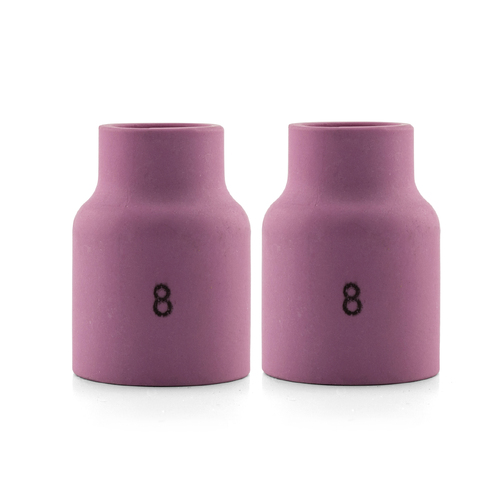 WP-17 | 18 | 26 TIG Ceramic Cup / Nozzle STUBBY #8 Gas Lens - 2 Each