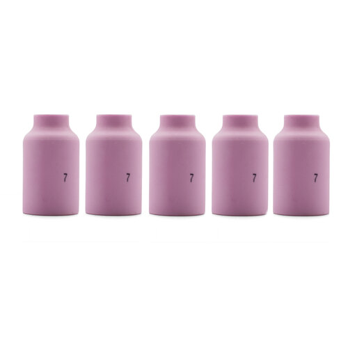 TIG Ceramic Cup / Nozzle #7 GAS LENS - 5 Each - WP-17 /18 / 26 