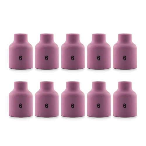 WP-17 | 18 | 26 TIG Ceramic Cup / Nozzle STUBBY #6 Gas Lens - 40 Each