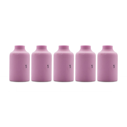 TIG Ceramic Cup / Nozzle #5 GAS LENS - 5 Each - WP-17 /18 / 26