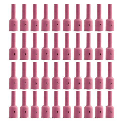 TIG Ceramic Cup / Nozzle #5 GAS LENS LONG - 40 Each - WP-17 /18 /26