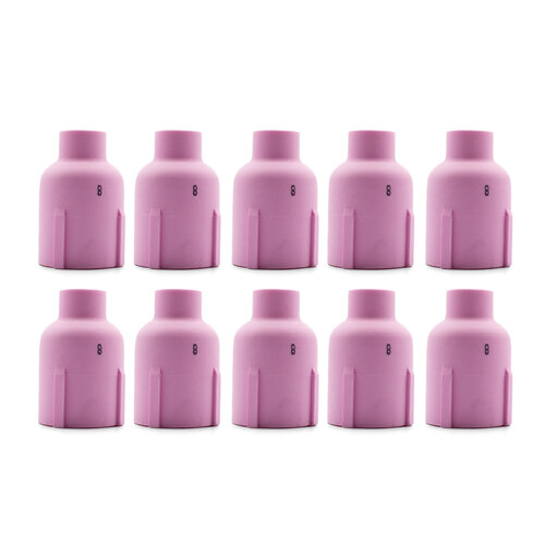 WP-17 | 18 | 26 | 9 | 20 TIG Ceramic Cup / Nozzle #8 Large Diameter Gas Lens - 10 Each