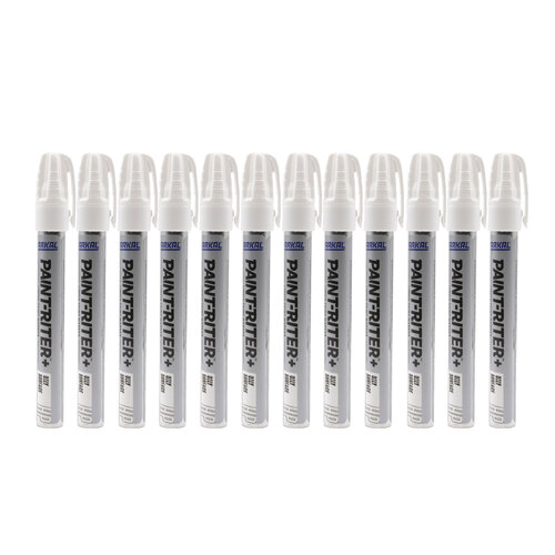 12 x Markal White PRO LINE Marker Paint Pen - Writes On All Surfaces