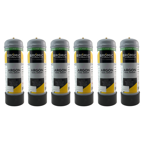 4 x Disposable Gas Bottle - Pure Argon - 2.2 Litre
