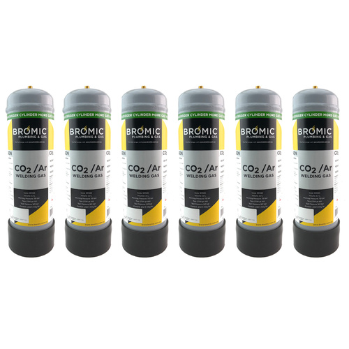 4x Disposable Gas Bottle - Argon / Co2 - 2.2 Litre
