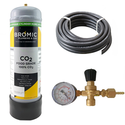 Disposable Food Grade Co2 Gas Bottle 2.2 Litre - Combo Kit
