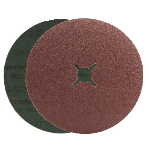 3M Cubitron II 80 Grit Fibre Disc 982C 7" 180mm x 22mm - 100 Each