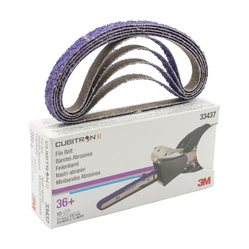 3M Cubitron 2 II 36 Grit File Belt 10mm x 330mm - 33437 786F - 10 Pack