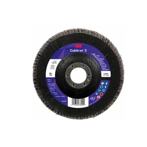 3M Cubitron 3 125mm 5" 1169F 60 Grit Flap Disc - 100 Each
