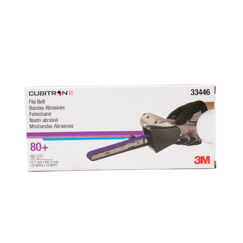 3M Cubitron 3 80 Grit File Belt 12.7mm x 457mm - 33478 - 10 Pack