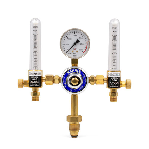 Harris 821 Argon Preset Regulator Bottom Entry with Flowmeters