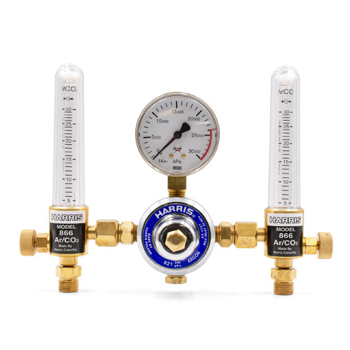 Harris 821 Argon Pre-Set Regulator Dual Flow Meters