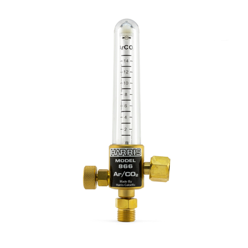 2 x Harris 866 Argon / Co2 Flowmeter 0-15 Lpm with Soft Seat Valve
