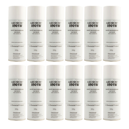 MPI Magnetic particle Crack inspection ARDROX 8901W White Background Lacquer Paint - 12 Each